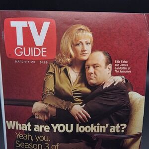 TV Guide Mag The Sopranos March 17-23 2001 James Gandolfini Edie Falco Cover